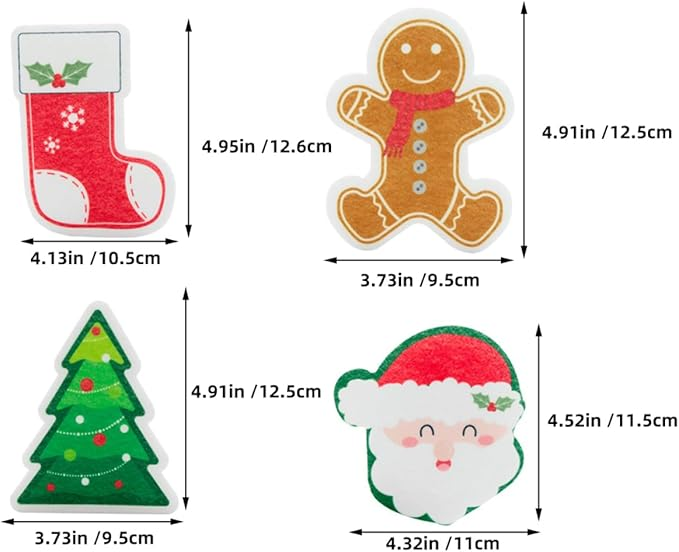 🎅Christmas sale 40% off🎅4pcs Christmas Dishwashing Sponges